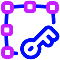 Align Key Object Icon from Plump Neon Set