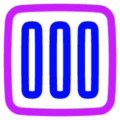 Align Three Vertical Square Icon from Plump Neon Set