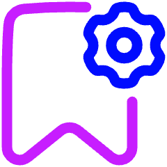 Bookmark Setting Gear Icon from Plump Neon Set