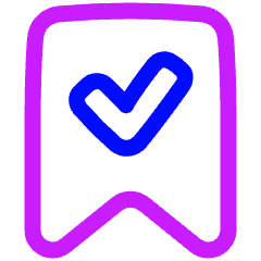 Validated Bookmark Icon from Plump Neon Set