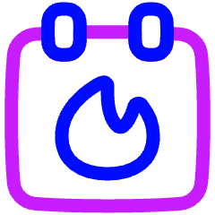 Calendar Fire Icon from Plump Neon Set