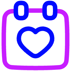 Calendar Heart Icon from Plump Neon Set