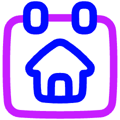 Calendar Home Icon from Plump Neon Set