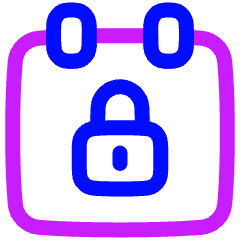 Calendar Lock Icon from Plump Neon Set