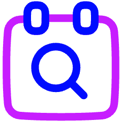 Calendar Search Icon from Plump Neon Set