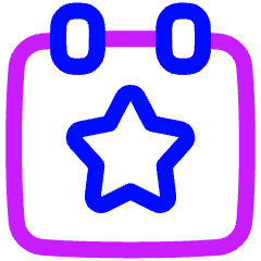 Calendar Star Icon from Plump Neon Set