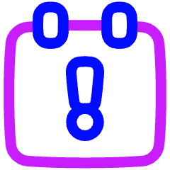 Calendar Warning Icon from Plump Neon Set