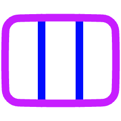 Rectangle Split Thirds Icon from Plump Neon Set