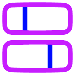 Dashboard Horizontal Rectangle Split 2 Icon from Plump Neon Set