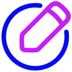 Pencil Circle Icon from Plump Neon Set