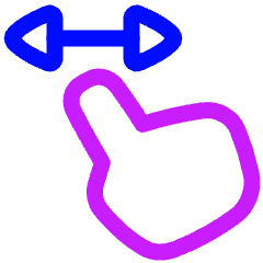 One Finger Drag Horizontal Icon from Plump Neon Set