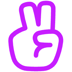 Peace Hand Icon from Plump Neon Set