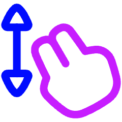 Two Finger Drag Vertical Icon from Plump Neon Set