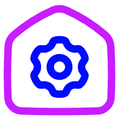 Home Setting Gear Icon from Plump Neon Set