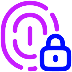 Fingerprint Lock Privacy Icon from Plump Neon Set