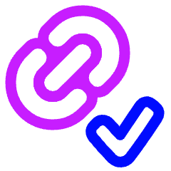 Link Chain Check Validate Icon from Plump Neon Set
