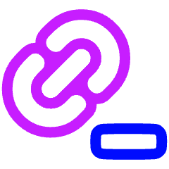 Link Chain Remove Subtract Icon from Plump Neon Set