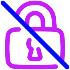 Disabled Padlock Icon from Plump Neon Set