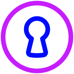 Keyhole Lock Circle Icon from Plump Neon Set