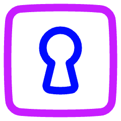 Keyhole Lock Square Icon from Plump Neon Set