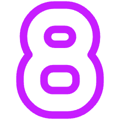 Number Eight Icon from Plump Neon Set