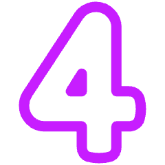 Number Four Icon from Plump Neon Set