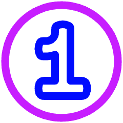 Number One Circle Icon from Plump Neon Set