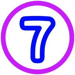Number Seven Circle Icon from Plump Neon Set