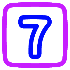 Number Seven Square Icon from Plump Neon Set