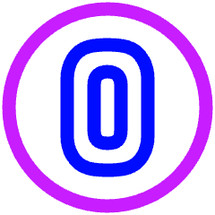 Number Zero Circle Icon from Plump Neon Set