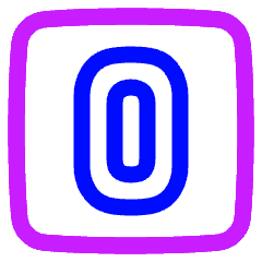 Number Zero Square Icon from Plump Neon Set