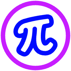 Pi Symbol Circle Icon from Plump Neon Set