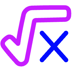 Square Root X Icon from Plump Neon Set