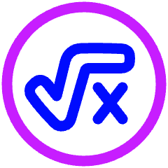 Square Root X Circle Icon from Plump Neon Set