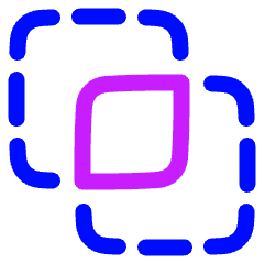 Pathfinder Square Intersect Icon from Plump Neon Set