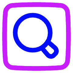 Magnifying Glass Square Icon from Plump Neon Set