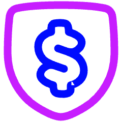 Money Shield Icon from Plump Neon Set