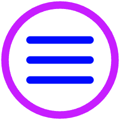 Hamburger Menu Circle Icon from Plump Neon Set