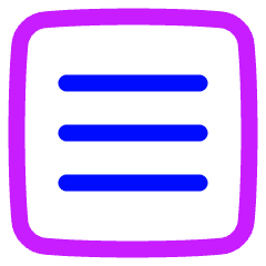 Hamburger Menu Square Icon from Plump Neon Set