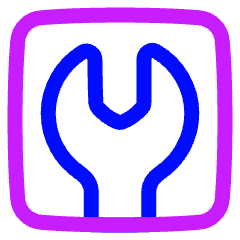 Wrench Square Icon from Plump Neon Set