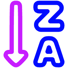 Descending Alphabetical Order Icon from Plump Neon Set