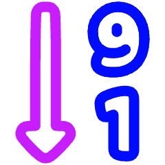 Descending Number Order Icon from Plump Neon Set