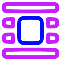 Word Wrap Around Bounding Box Icon from Plump Neon Set