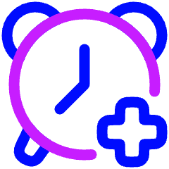 Add Alert Clock Icon from Plump Neon Set