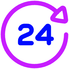 Clock 24 Hours Icon from Plump Neon Set