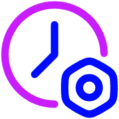 Clock Setting Bolt Nut Icon from Plump Neon Set