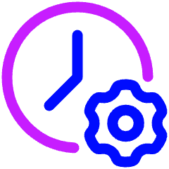 Clock Setting Gear Icon from Plump Neon Set