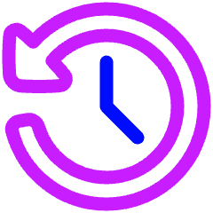 Rewind Clock Icon from Plump Neon Set