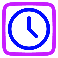 Square Clock Icon from Plump Neon Set