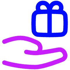 Give Gift Icon from Plump Neon Set